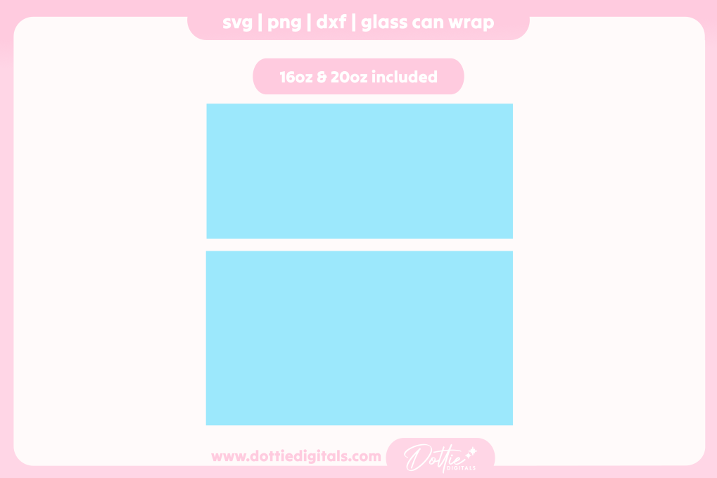 Blank Template For 16oz & 20oz Libbey Glass Can Bundle SVG PNG