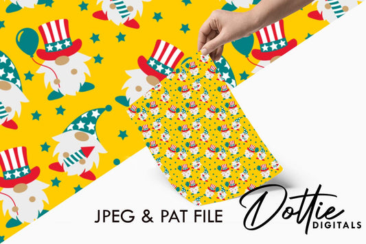 4th July Gonk Repeat Seamless Pattern