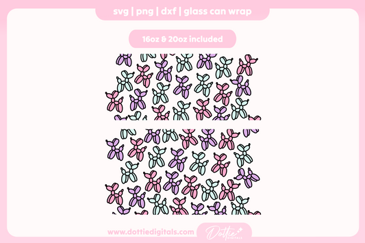 Balloon Dogs 16oz & 20oz Libbey Glass Can Bundle SVG PNG