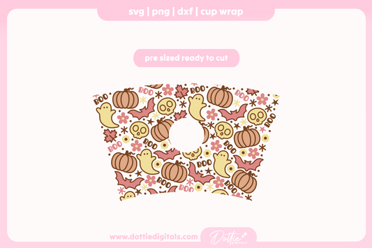Halloween Spooky Boho Boo Halloween 24oz Starbucks Cold Cup SVG PNG