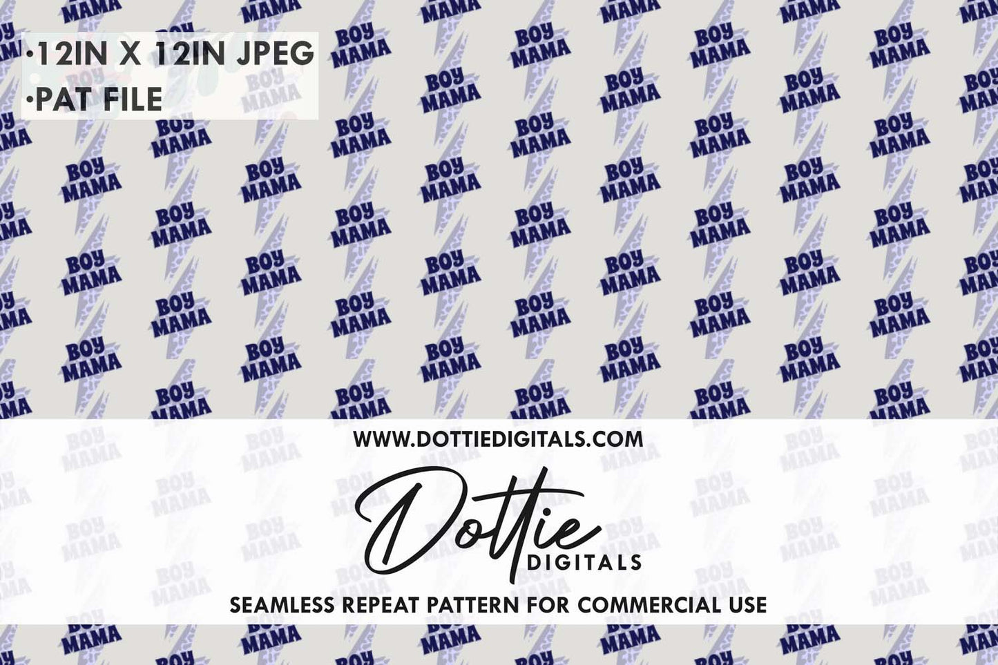 Boy Mama Repeat Seamless Pattern