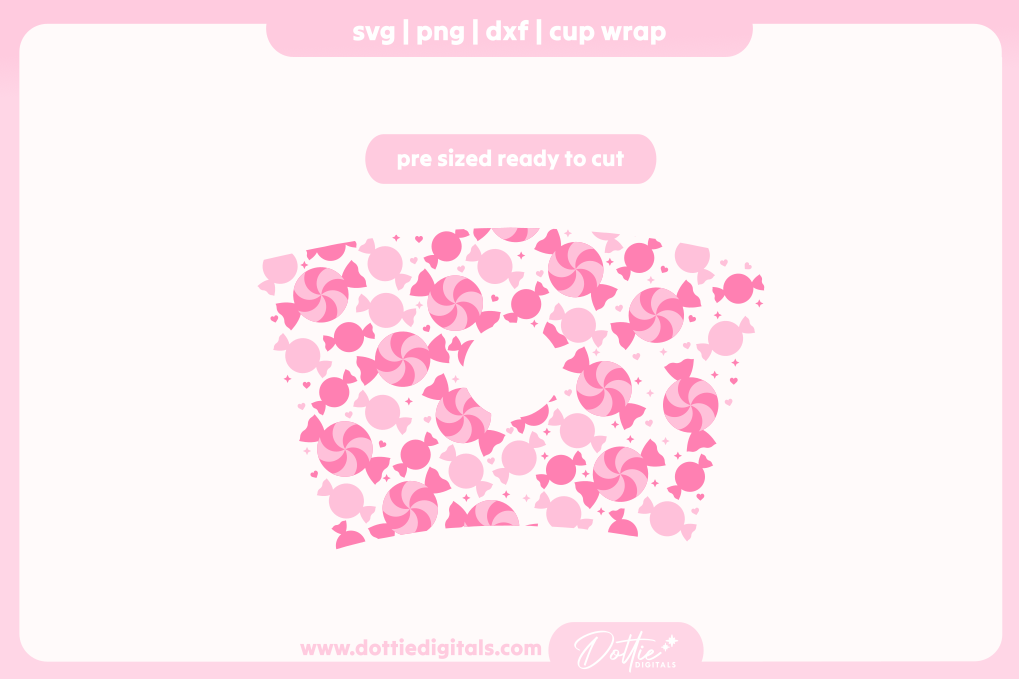 Cute Candy candies sweets 24oz Starbucks Cold Cup SVG PNG