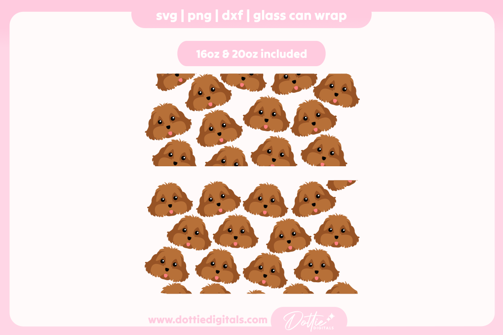 Cavapoo 16oz & 20oz Libbey Glass Can Bundle SVG PNG