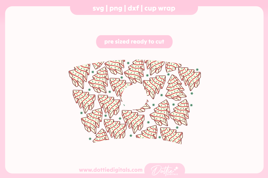 Christmas Cakes 24oz Starbucks Cold Cup SVG PNG