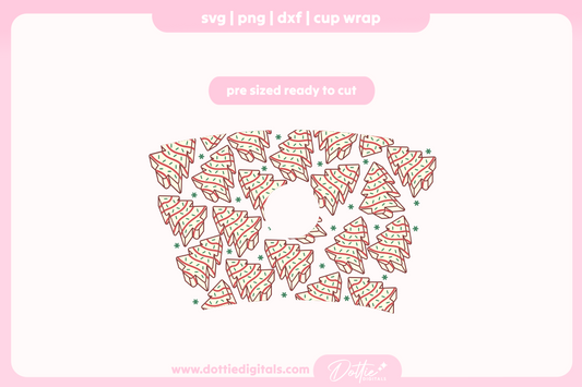 Christmas Cakes 24oz Starbucks Cold Cup SVG PNG