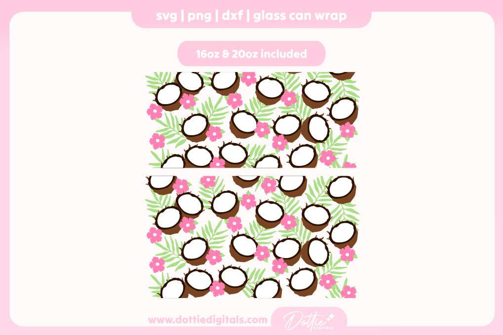 Coconuts16oz 16oz & 20oz Libbey Glass Can Bundle SVG PNG