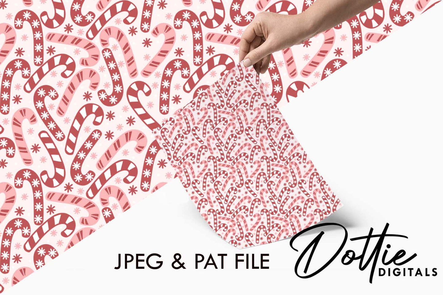 Christmas Candy Canes Repeat Seamless Pattern