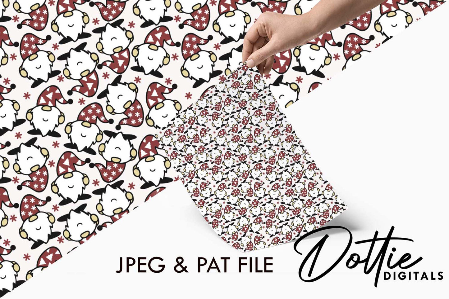 Christmas Gonks Repeat Seamless Pattern
