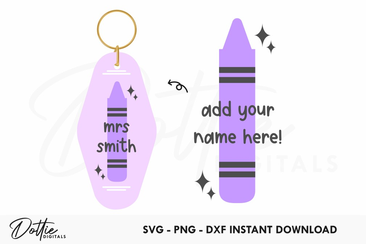 Crayon Image Motel Keychain SVG PNG