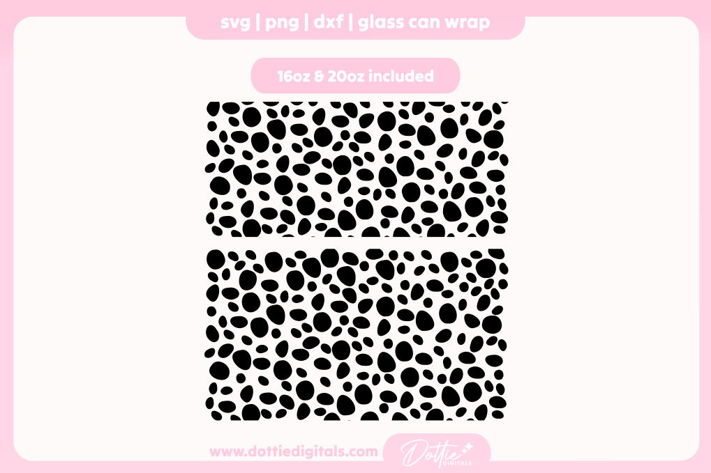 Dalmatian Spots 16oz & 20oz Libbey Glass Can Bundle SVG PNG