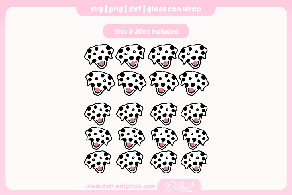 Dalmatians 16oz & 20oz Libbey Glass Can Bundle SVG PNG