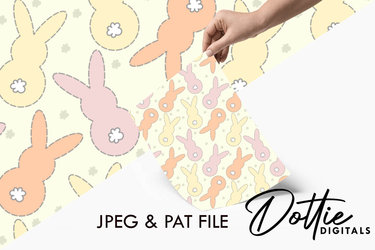 Easter Bunny Tails Repeat Seamless Pattern