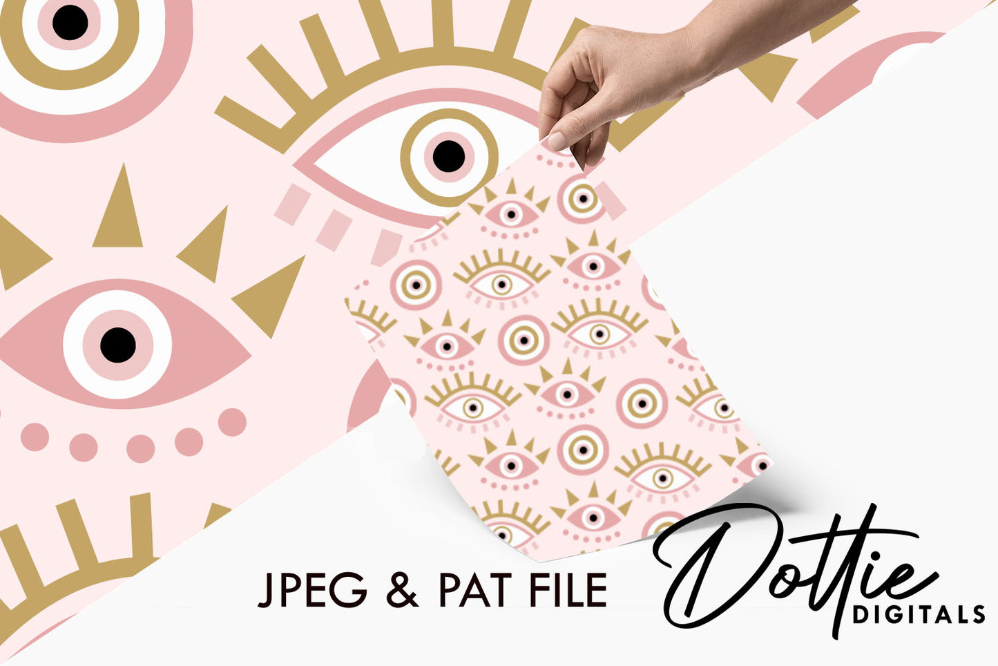 Evil Eyes on Pink Repeat Seamless Pattern