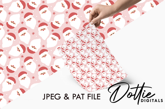 Santa Faces Repeat Seamless Pattern