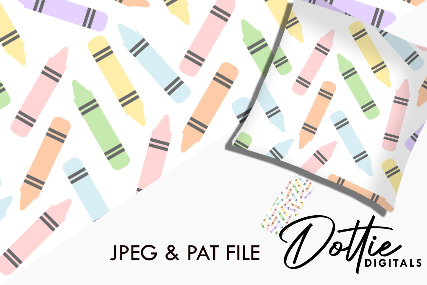 Colorful Wax Crayons Repeat Seamless Pattern
