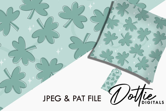 Magical Clovers Repeat Seamless Pattern