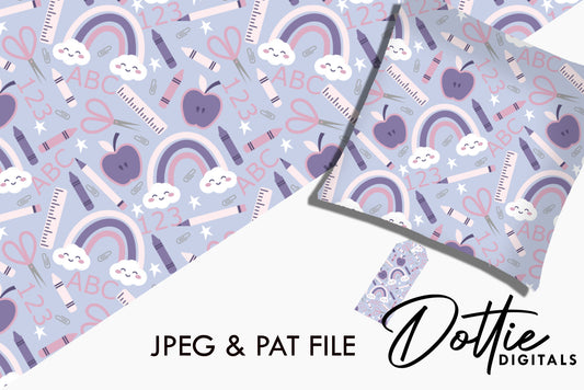 Light Purple Apple For The Teacher Repeat Seamless Pattern