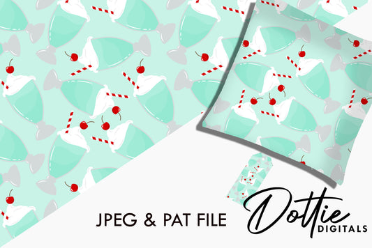 Light Blue Ice Cream Sundaes Repeat Seamless Pattern