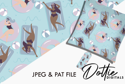 Swimming Pool Party Fun Repeat Seamless Pattern