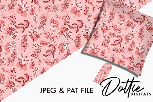 Pink Botanical Leaves Repeat Seamless Pattern
