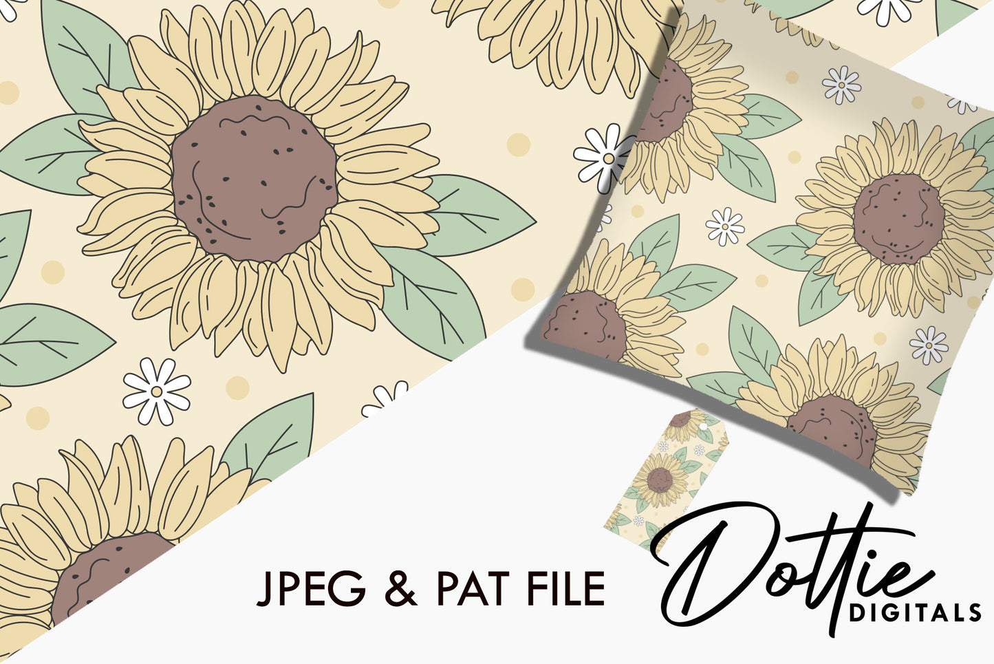 Sunflowers Repeat Seamless Pattern