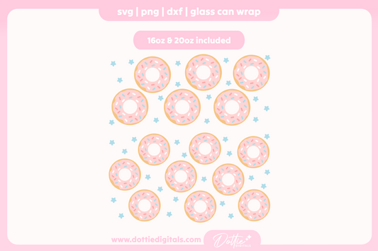 Donuts 16oz & 20oz Libbey Glass Can Bundle SVG PNG