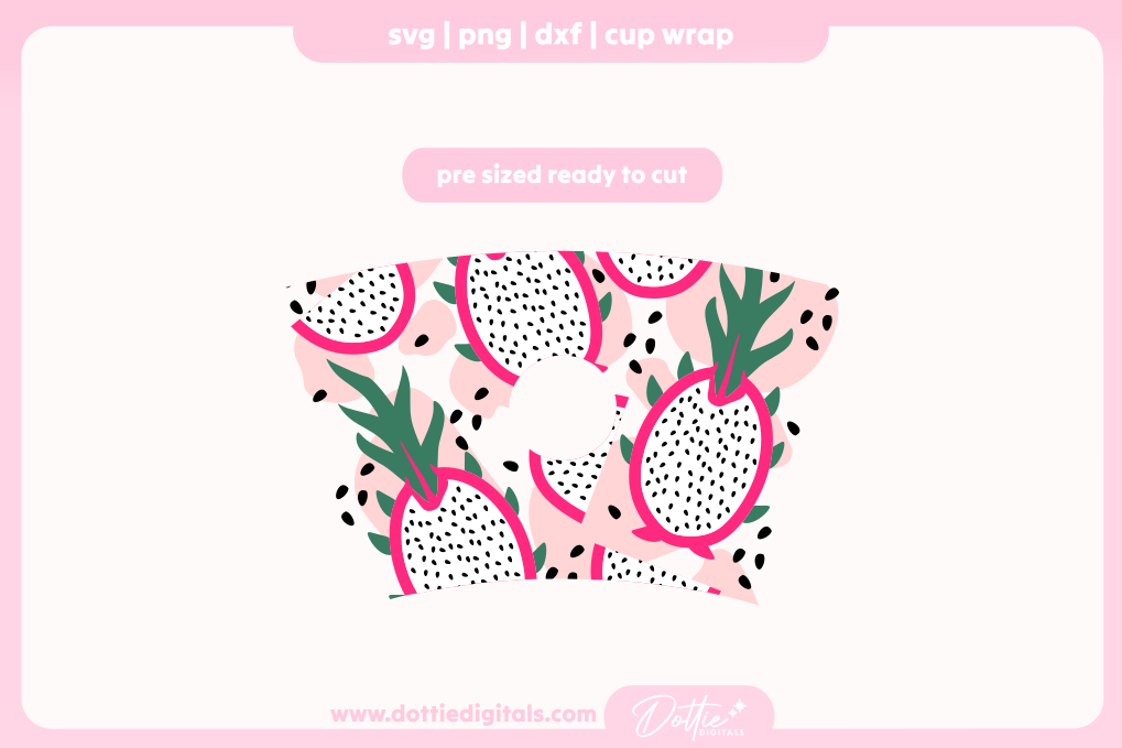 Dragon Fruit Tropical Exotic 24oz Starbucks Cold Cup SVG PNG