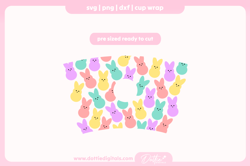 Easter Candy Bunnies Animals Rabbit Bunny Spring 24oz Starbucks Cold Cup SVG PNG