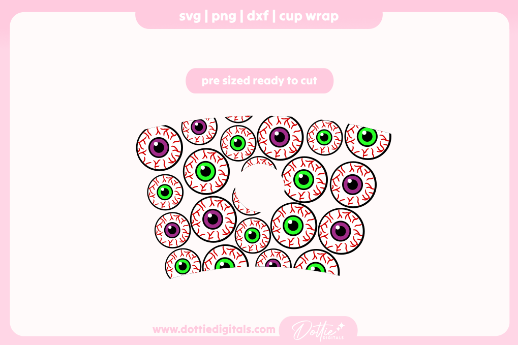 Eyeballs Halloween Eyes 24oz Starbucks Cold Cup SVG PNG