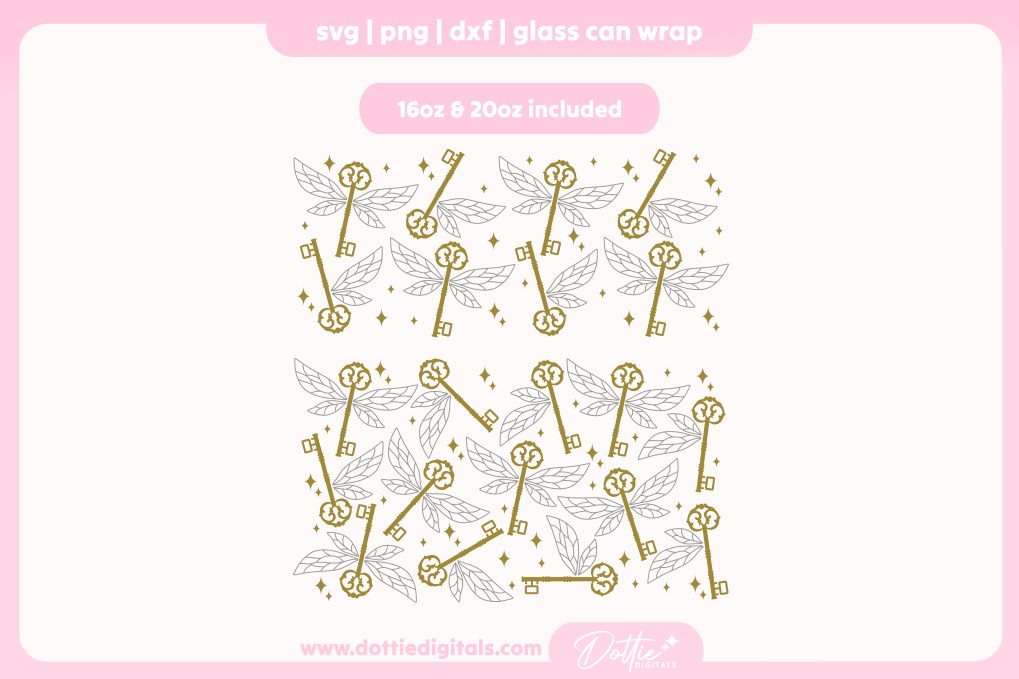 Keys With Wings 16oz & 20oz Libbey Glass Can Bundle SVG PNG