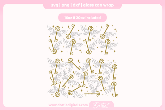 Keys With Wings 16oz & 20oz Libbey Glass Can Bundle SVG PNG
