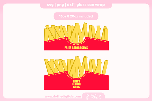 French Fries 16oz & 20oz Libbey Glass Can Bundle SVG PNG