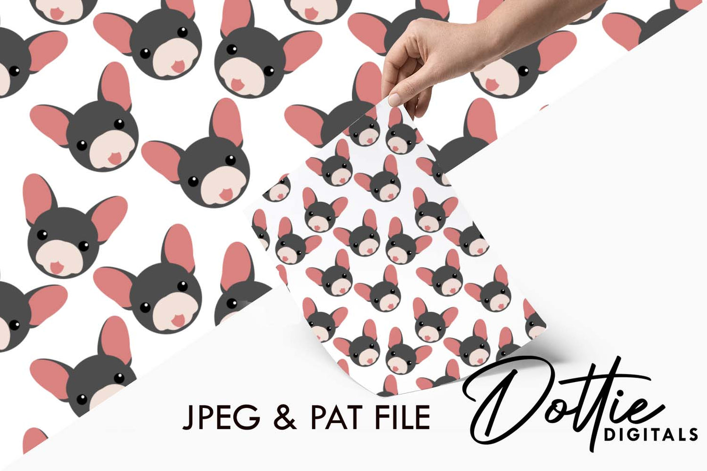 Frenchie Dog Repeat Seamless Pattern