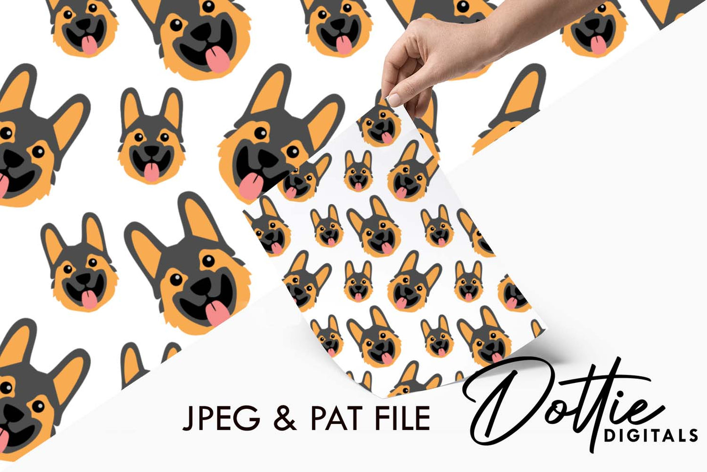 German Shepard Repeat Seamless Pattern