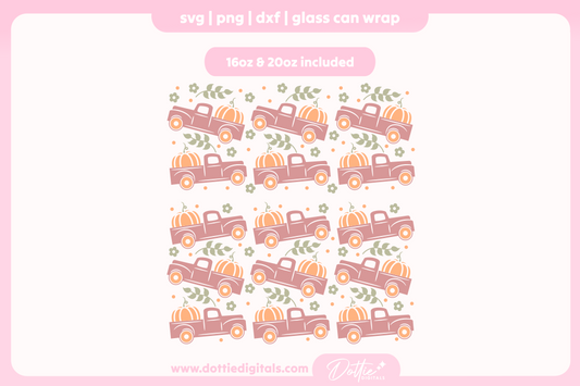 Pumpkin Truck 16oz & 20oz Libbey Glass Can Bundle SVG PNG