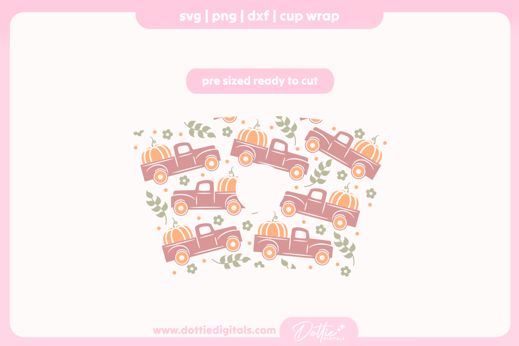 Pumpkin Truck 24oz Starbucks Cold Cup SVG PNG