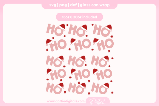 Ho Ho Ho 16oz & 20oz Libbey Glass Can Bundle SVG PNG