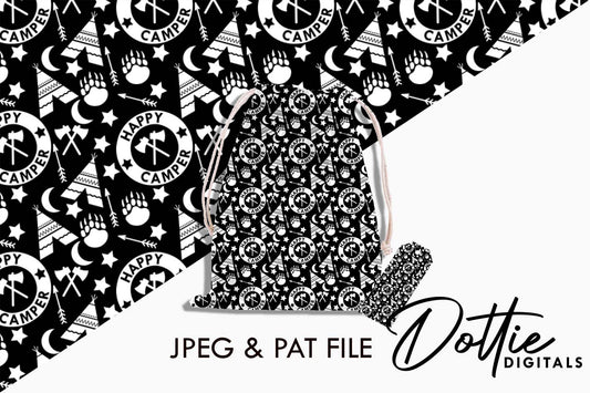Happy Camper Tents Repeat Seamless Pattern