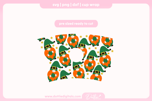 Irish Leprechauns St Patrick's Day Gonks Gnomes 24oz Starbucks Cold Cup SVG PNG