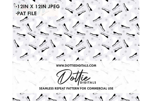 Ice Skates Repeat Seamless Pattern