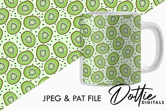 Kiwi Fruits Repeat Seamless Pattern
