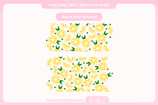 Lovely Lemons 16oz & 20oz Libbey Glass Can Bundle SVG PNG