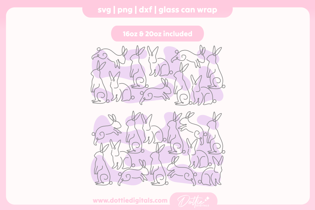 Bunnies 16oz & 20oz Libbey Glass Can Bundle SVG PNG