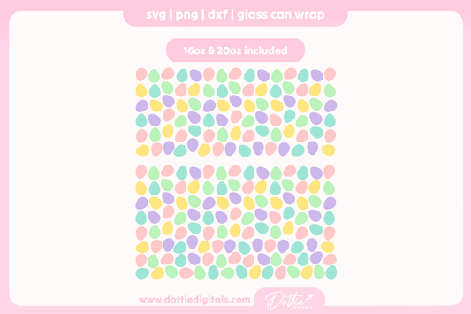 Pastel Eggs 16oz & 20oz Libbey Glass Can Bundle SVG PNG