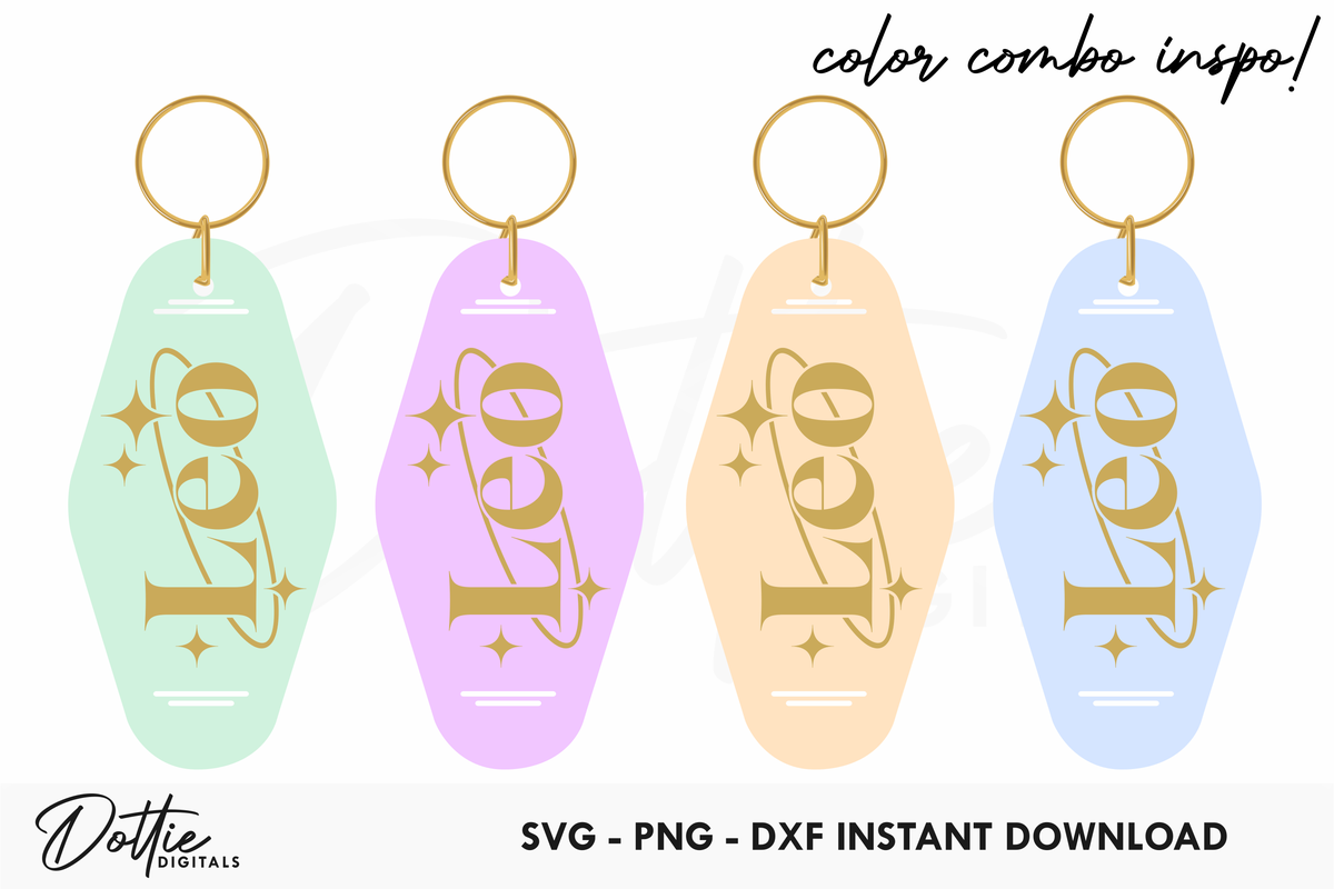 Leo Zodiac Star Sign Motel Keychain SVG PNG