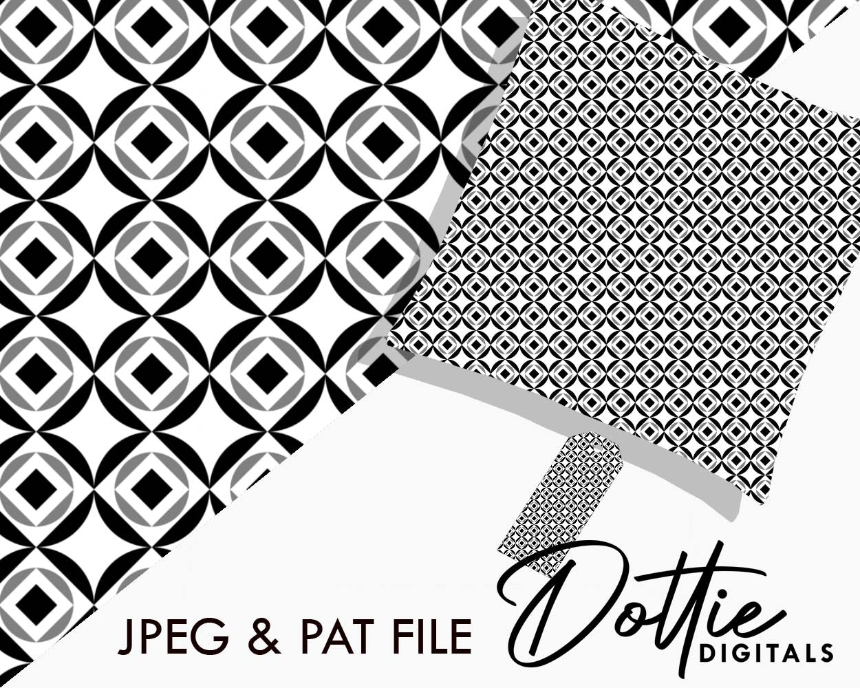 Monochrome Geometric Repeat Seamless Pattern