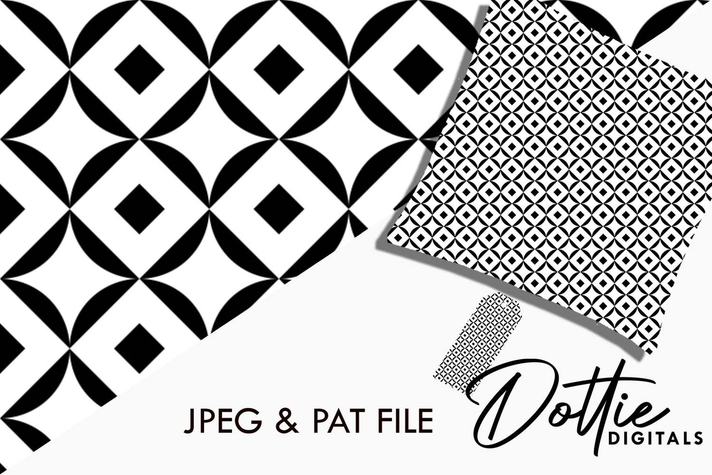 Monochrome Geometric Repeat Seamless Pattern
