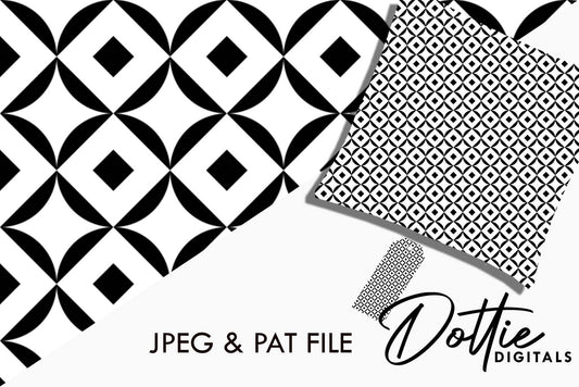 Monochrome Geometric Repeat Seamless Pattern