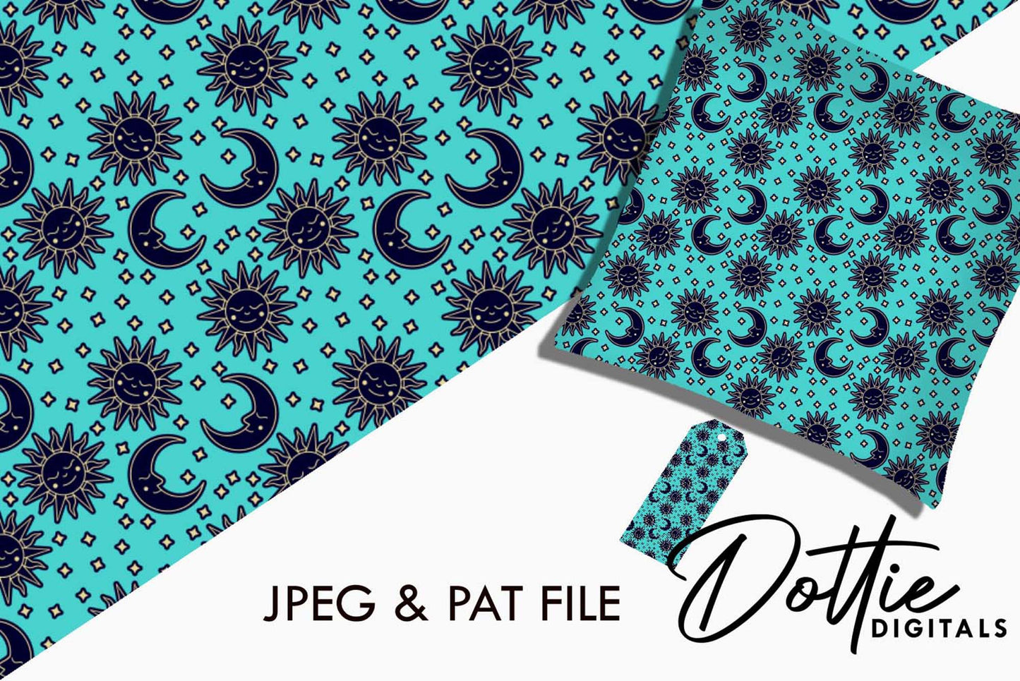 Ornate Sun And Moon Repeat Seamless Pattern