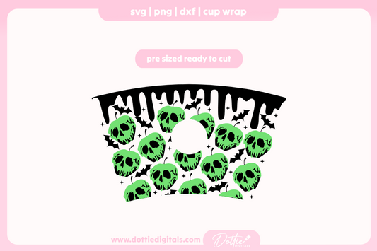 Poison Apple Skulls Halloween 24oz Starbucks Cold Cup SVG PNG